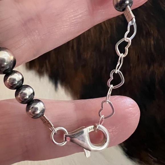 ❤️ Bracelet 925 Desert Pearls, Saucers, Kingman Turquoise  7.5”+1”Ext Unisex - Picture 7 of 8